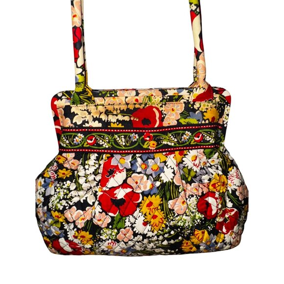Vintage Vera Bradley Floral Carpet Bag Purse Kisslock Closure Boho Preppy Classy - Picture 6 of 8